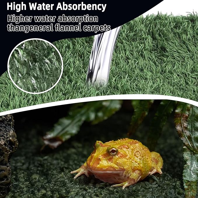 kathson 2Pcs Reptile Carpet Mat,35.4 x 17.7 in Terrarium Bedding Substrate Liner,Tortoise Imitation Rainforest Crawler Mats for Snakes Bearded Dragon Gecko Chameleon Turtles Iguana