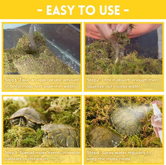 Riare 2.6LB Premium Sphagnum Moss for Reptiles- 100QT Natural Live Moss Reptile Moss Bedding for Terrarium, Hatching, Forest Sphagnum Moss Reptile Substrate for Snakes, Gecko, Turtles, Frogs, Leopard