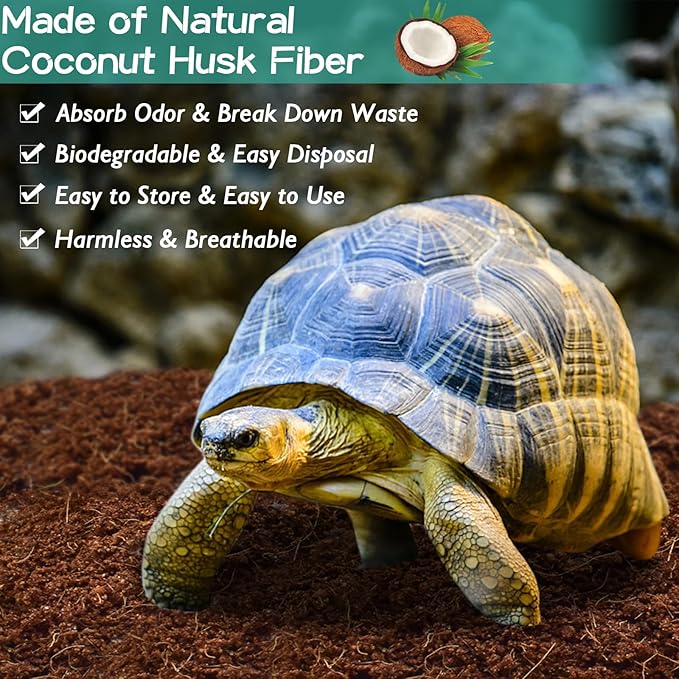 Halatool Coconut Fiber Substrate, 6 Pack Organic Coco Bricks Reptile Bedding for Tortoise Gecko Snake Lizard Hermit Crab Tarantula Worm Bin Frog