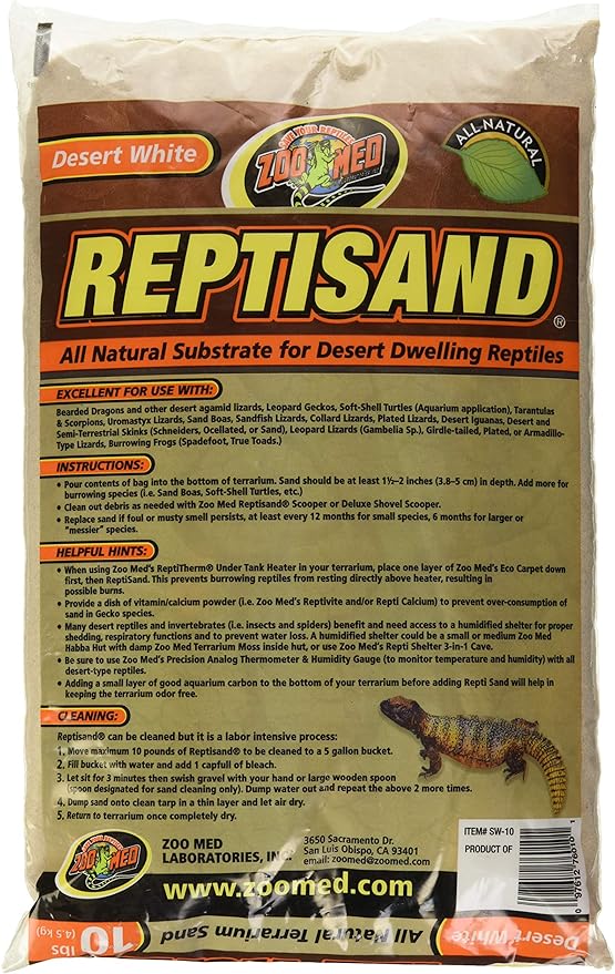 Zoo Med ReptiSand®, Desert White, 10 Pounds (Pack of 2)