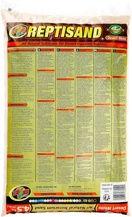 Zoo Med ReptiSand®, Desert White, 10 Pounds (Pack of 2)